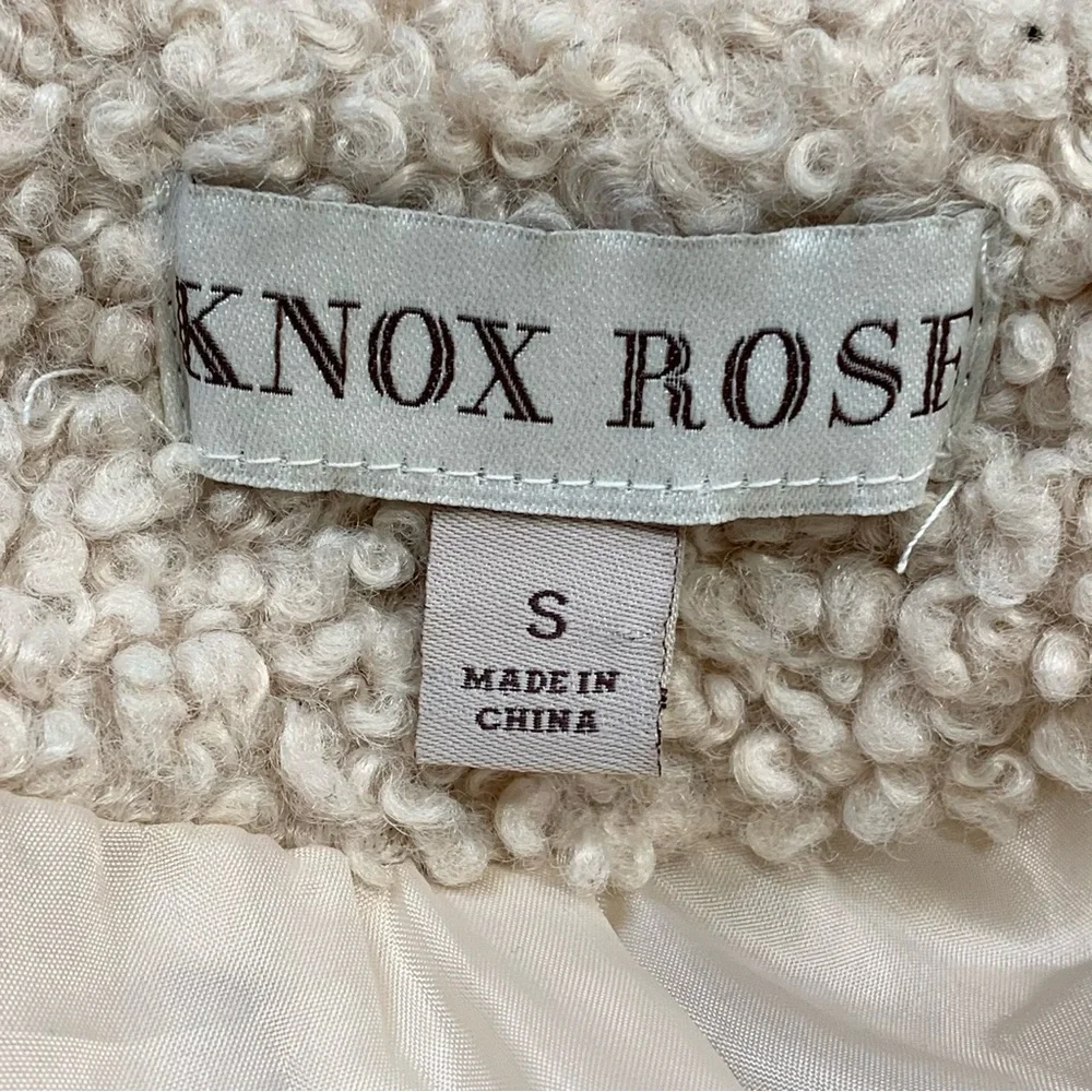 Knox Rose~Women’s Cream Sherpa/Teddy Snap Front Collared Jacket/Coat~Sz S - Picture 12 of 14